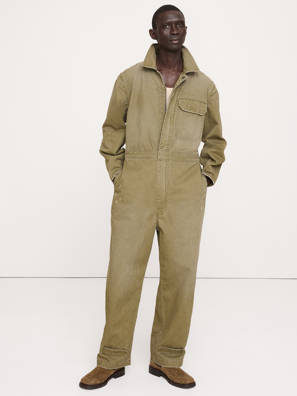 Cotton Twill Utility Jumpsuit | Banana Republic