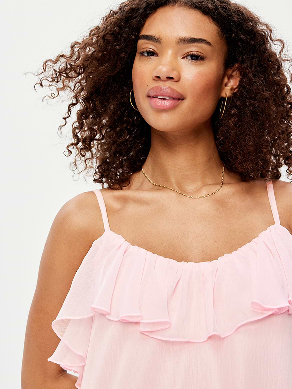 Ruffle-Front Flounce Mini Dress