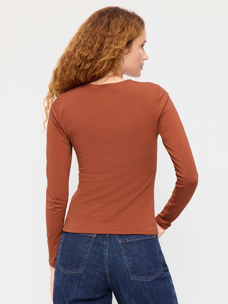 Image number 2 showing, Hug Double-Layer Crew-Neck Long-Sleeve Top