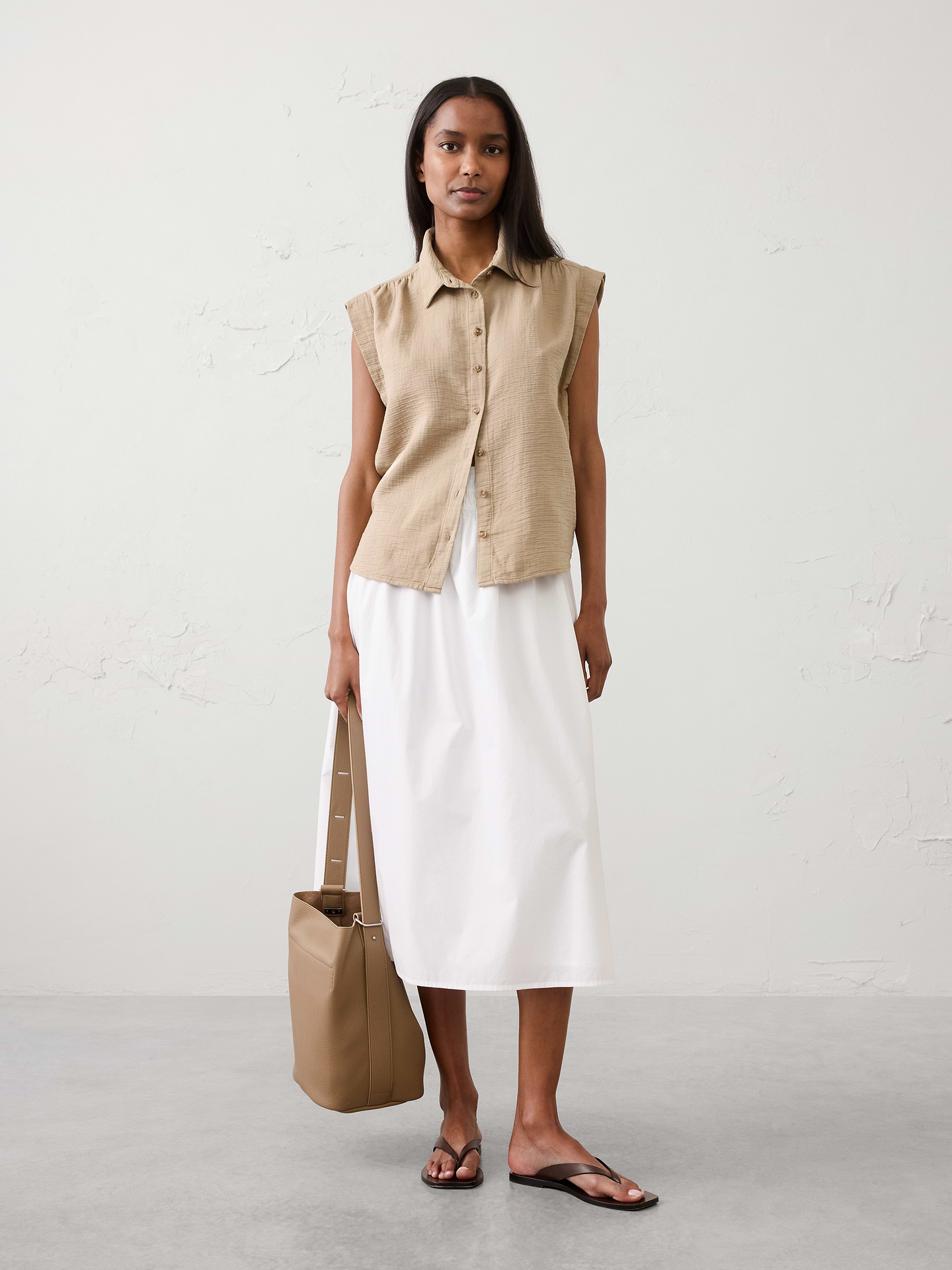 Image number 1 showing, Gauze Soft-Gathered Shirt