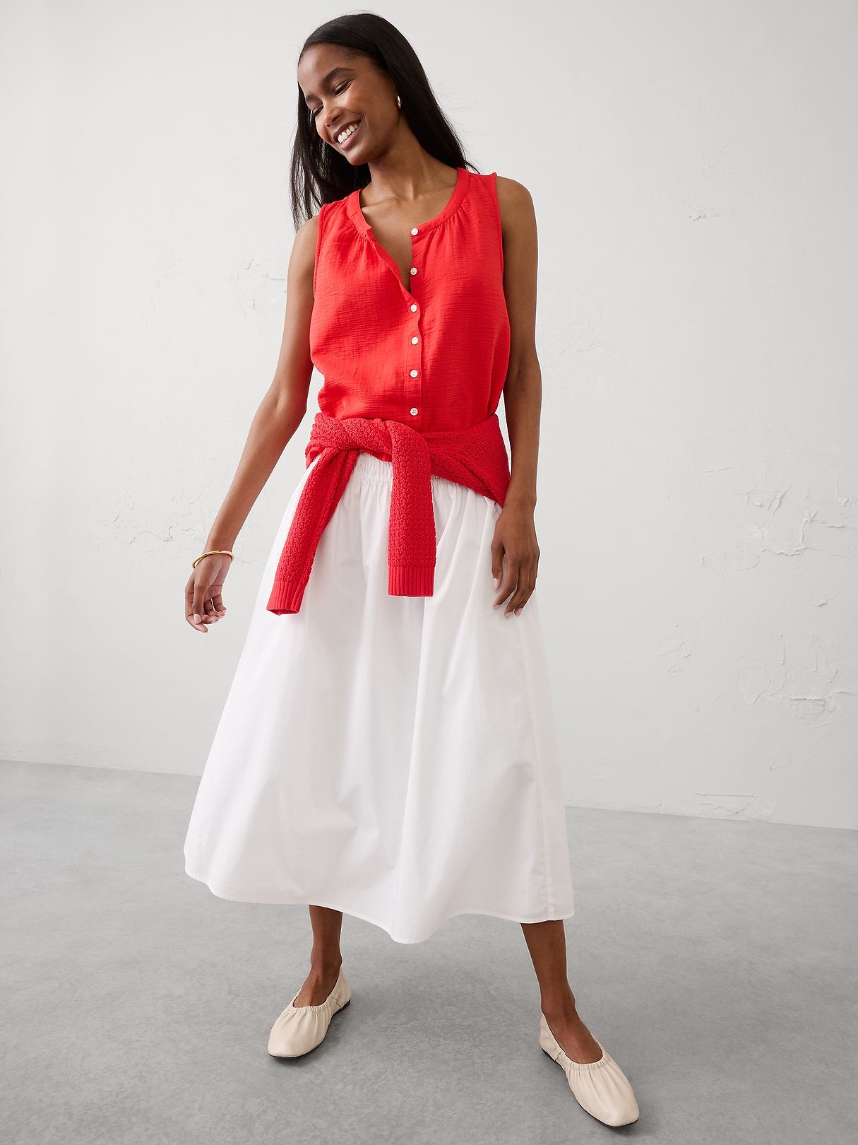 Gauze Shirred Shirt | Banana Republic Factory