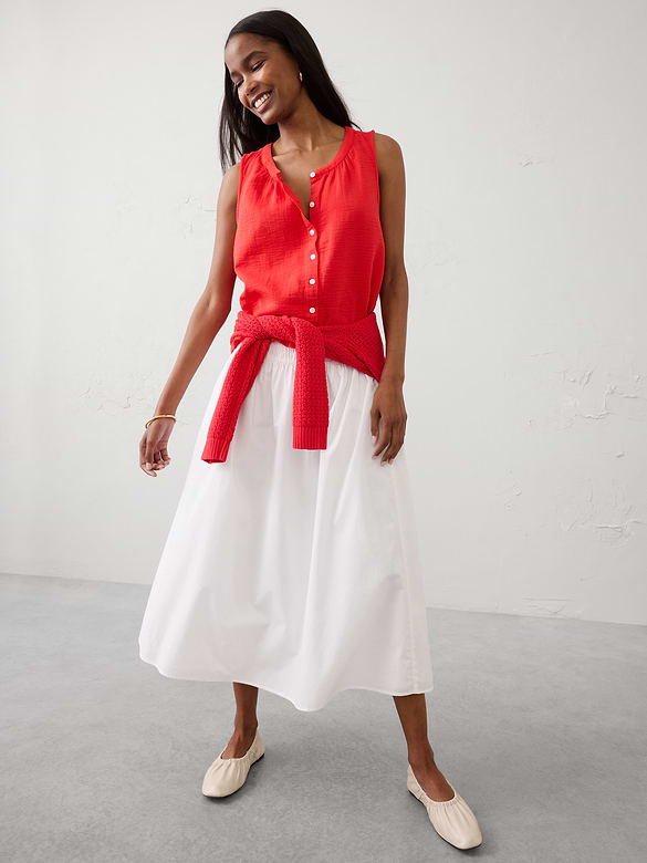 Gauze Shirred Shirt