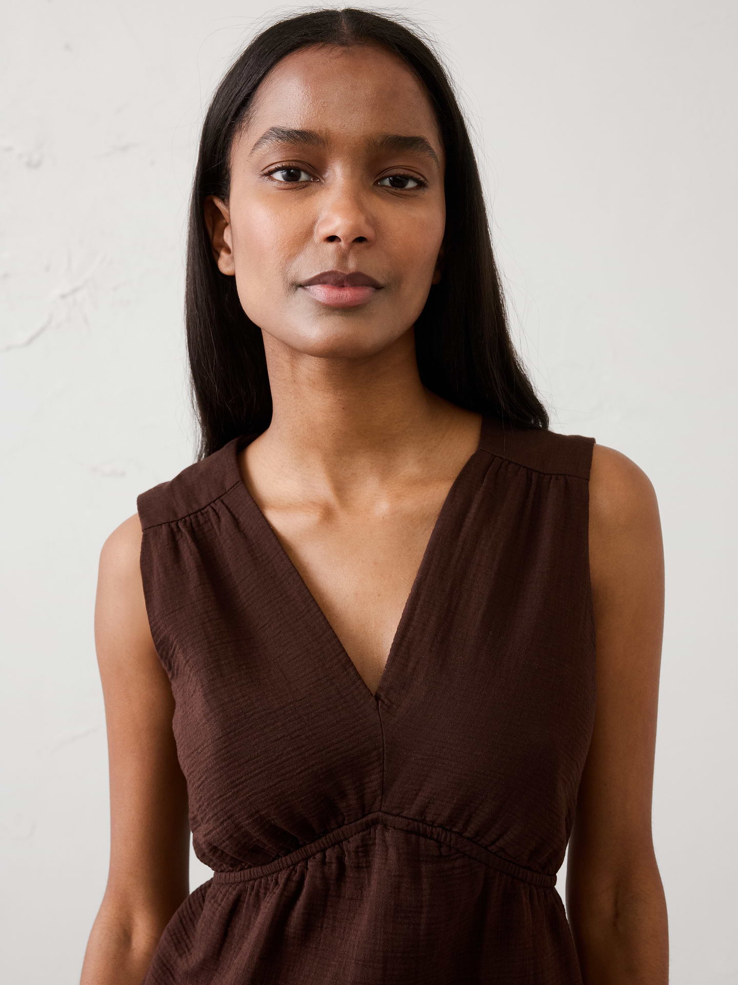 Image number 3 showing, Gauze V-Neck Top