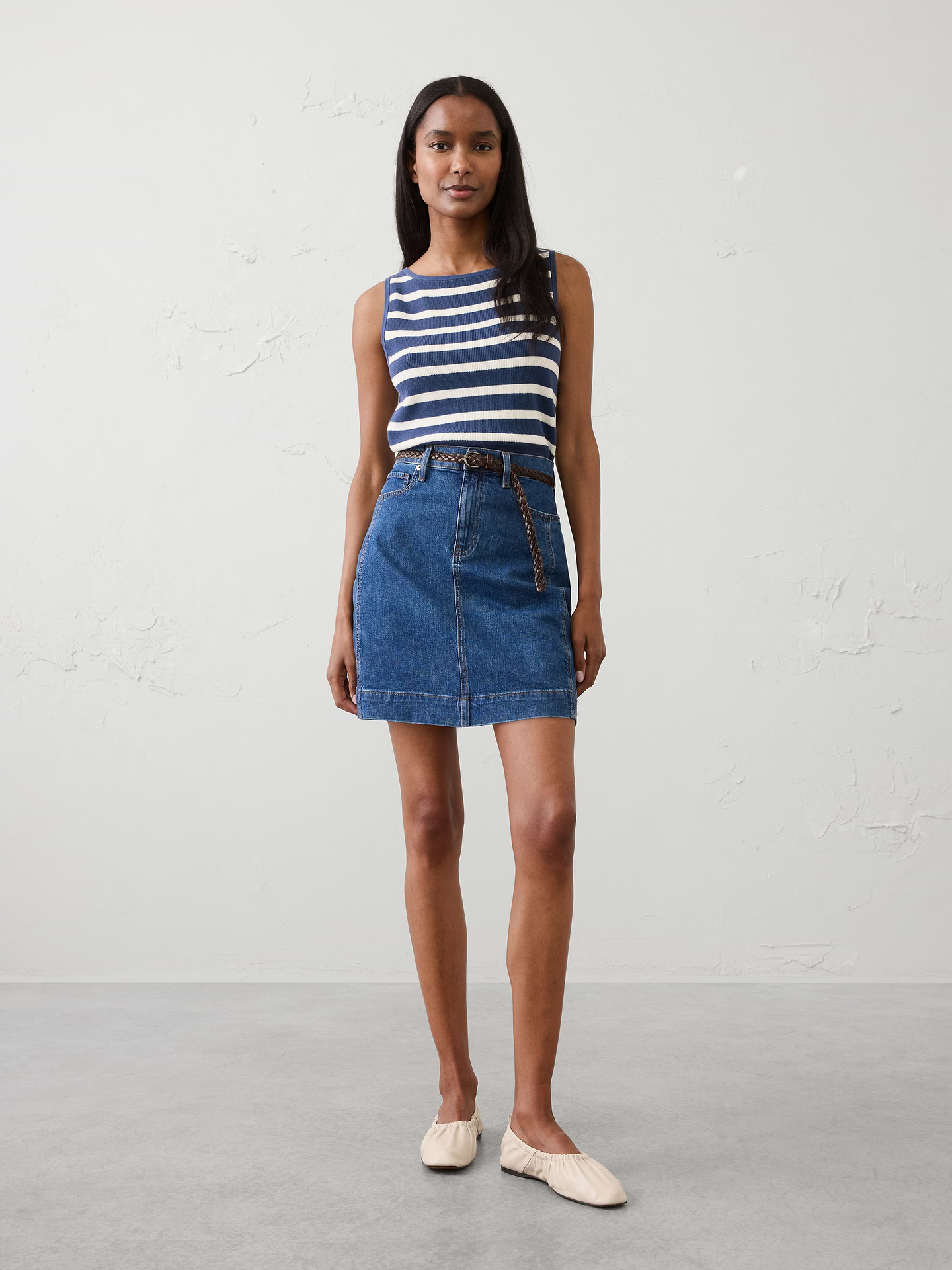 Image number 1 showing, Denim Pieced Utility Mini Skirt