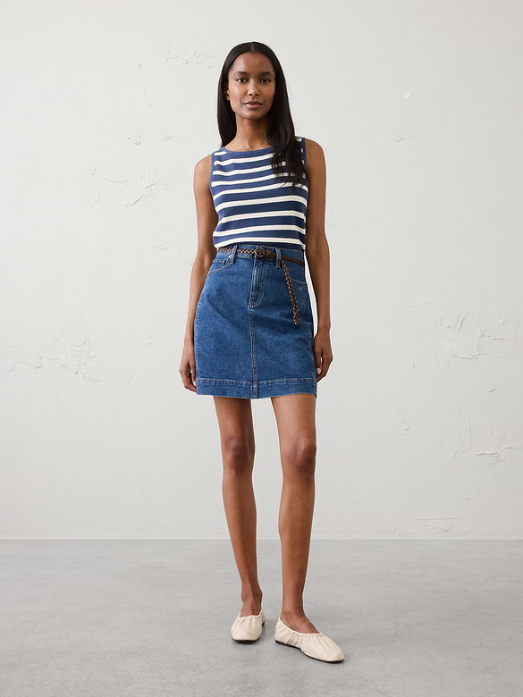 Denim Pieced Utility Mini Skirt