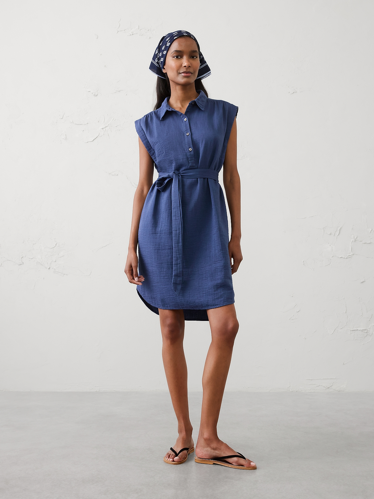 Gauze Above-Knee Shirtdress | Banana Republic Factory