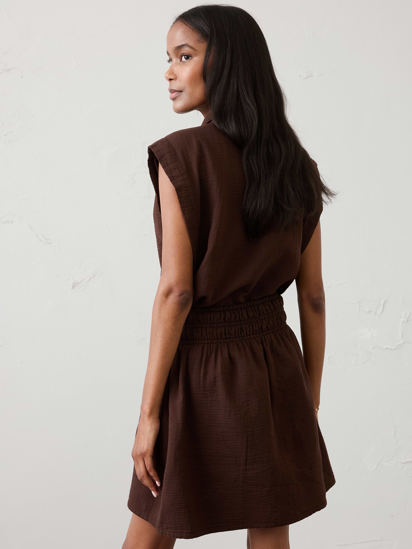 Image number 2 showing, Gauze Smocked-Waist Mini Skirt