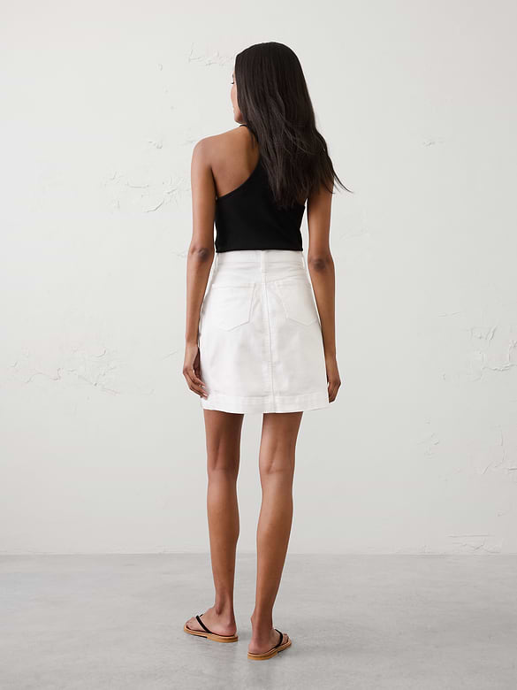 Denim Pieced Utility Mini Skirt
