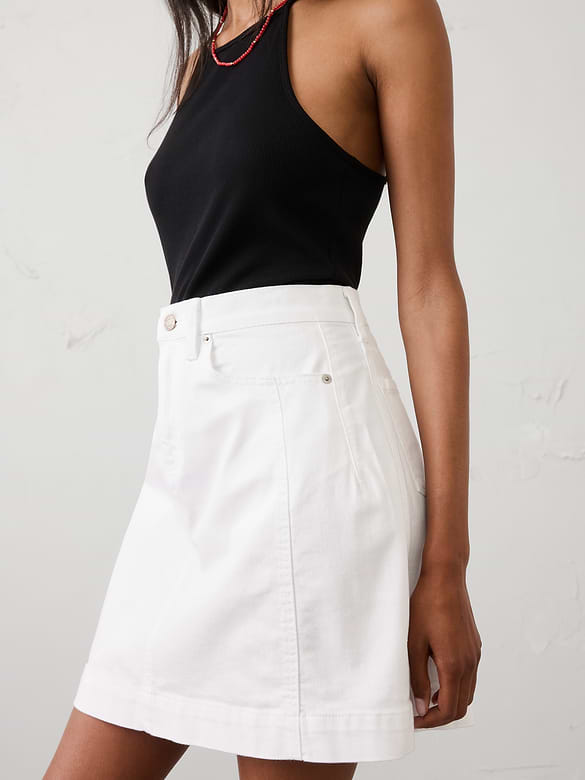Denim Pieced Utility Mini Skirt