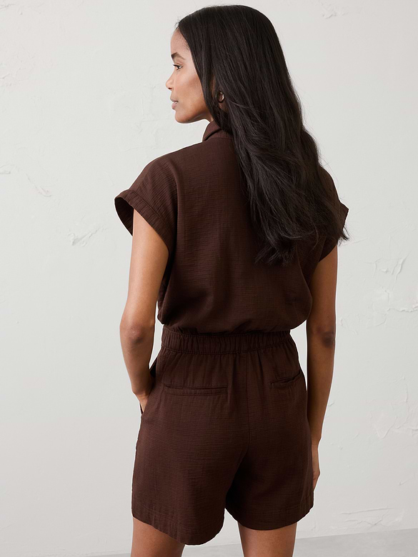 Gauze Pocketed Romper