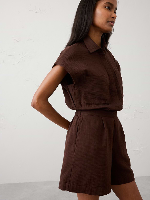 Gauze Pocketed Romper