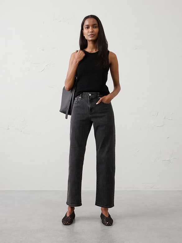Straight-Leg Mid-Rise Jean