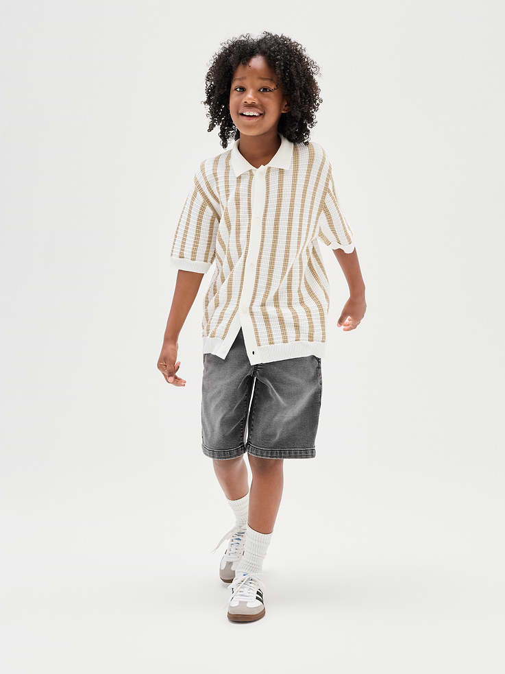 Image number 4 showing, Kids Pull-On Loose Sweatpant Jean Shorts