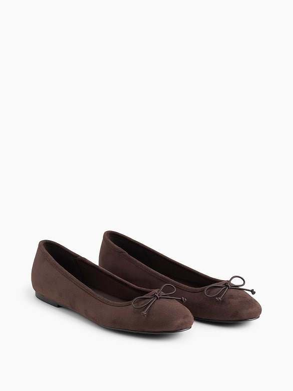 Vegan Suede Ballet Flats