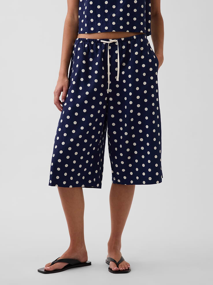 Image number 2 showing, Linen-Blend Relaxed Easy Culotte Pants
