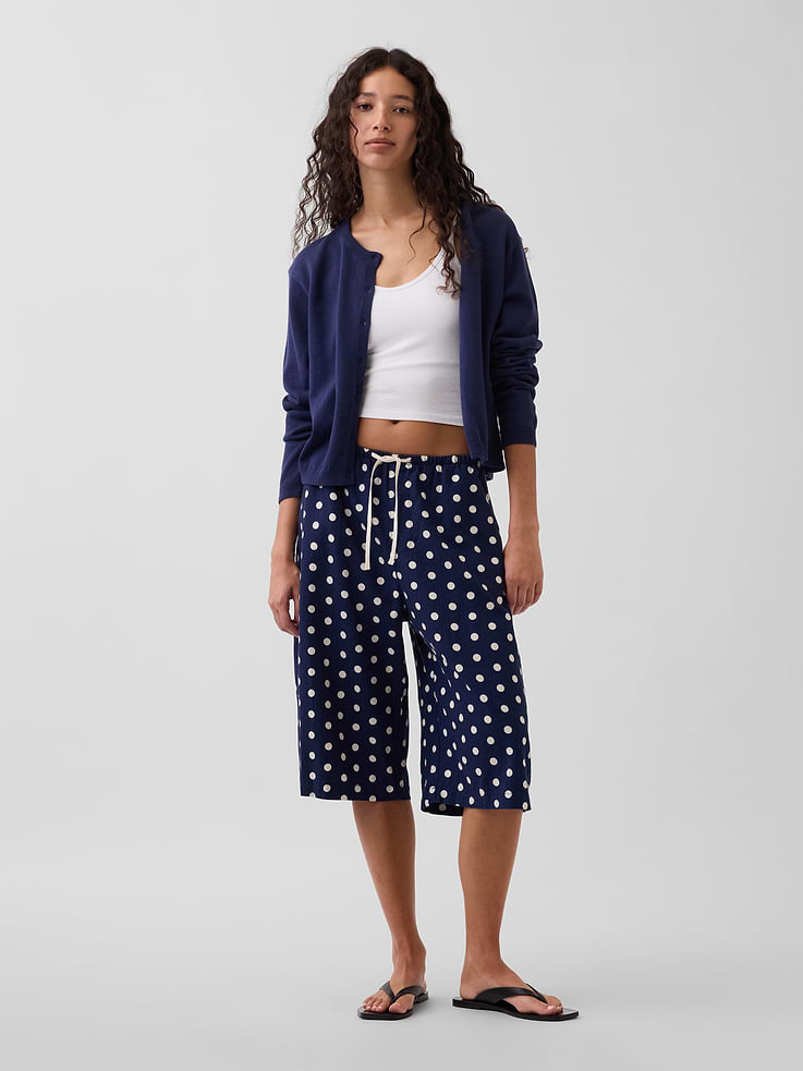 Image number 7 showing, Linen-Blend Relaxed Easy Culotte Pants