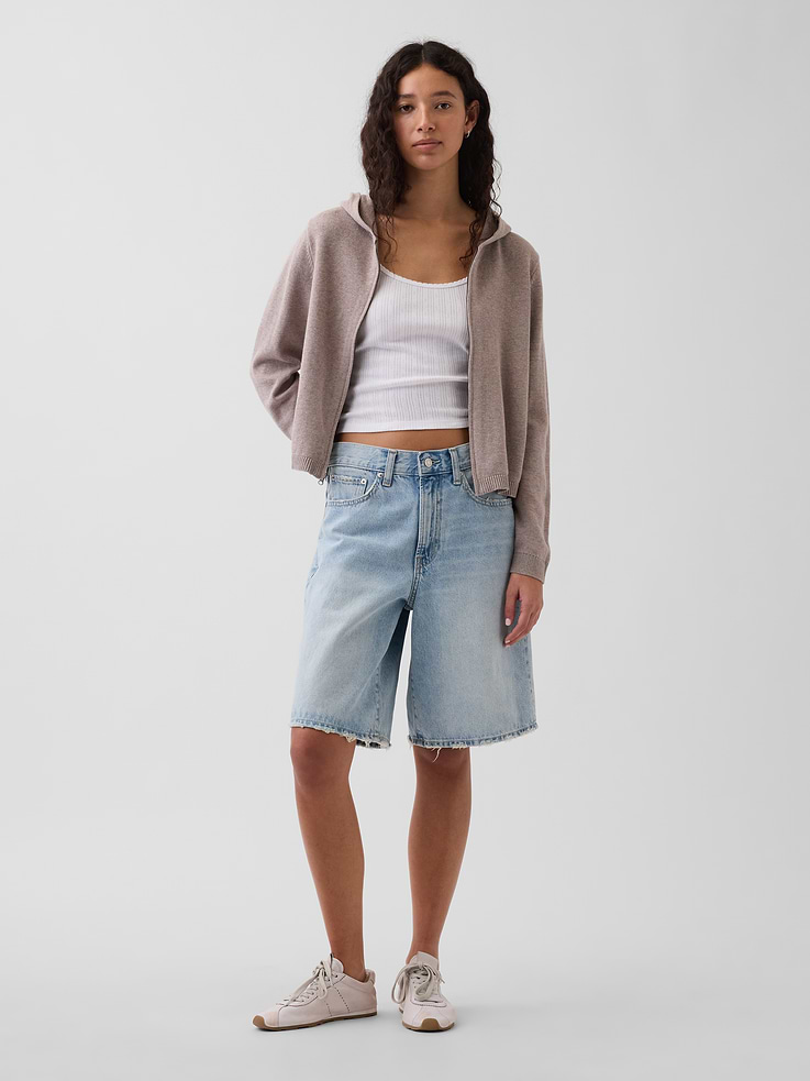 Image number 2 showing, 100% Cotton Relaxed Zip Sweater Hoodie