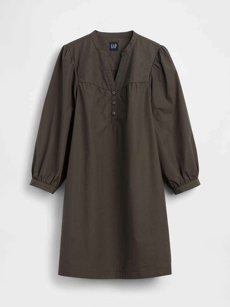 Image number 5 showing, Poplin Henley Mini Dress