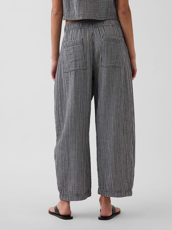 Cotton Gauze Easy Barrel Pants