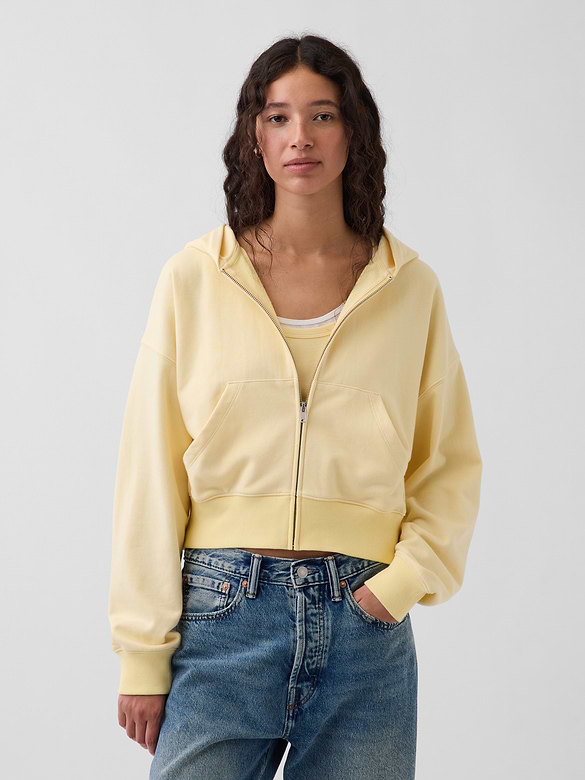 VintageSoft Terry Oversized Wedge Zip Hoodie