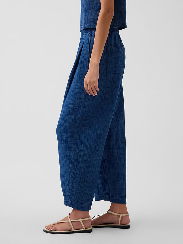Cotton Gauze Denim Easy Pants