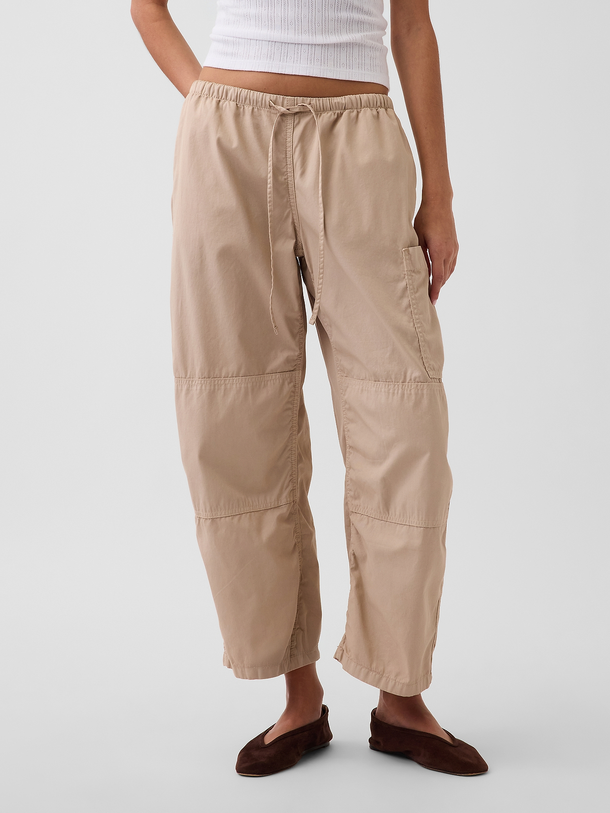 Mid Rise Twill Easy Barrel Utility Pants | Gap
