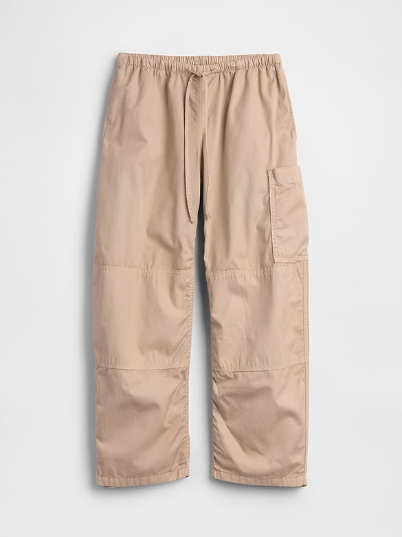 Mid Rise Twill Easy Barrel Utility Pants