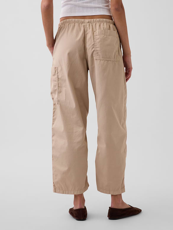 Mid Rise Twill Easy Barrel Utility Pants