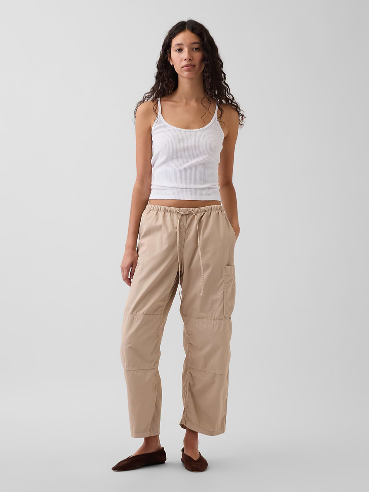 Image number 1 showing, Mid Rise Twill Easy Barrel Utility Pants