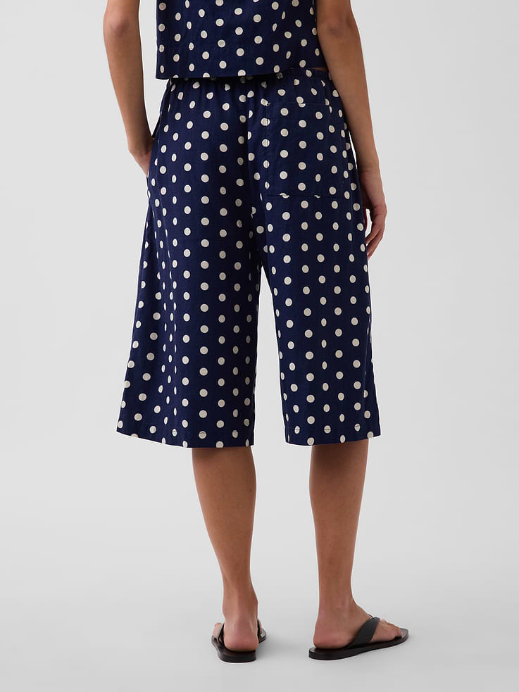 Image number 4 showing, Linen-Blend Relaxed Easy Culotte Pants