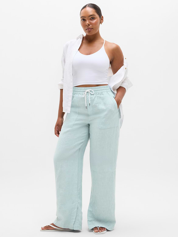 Retreat Linen High Rise Wide Leg Pant