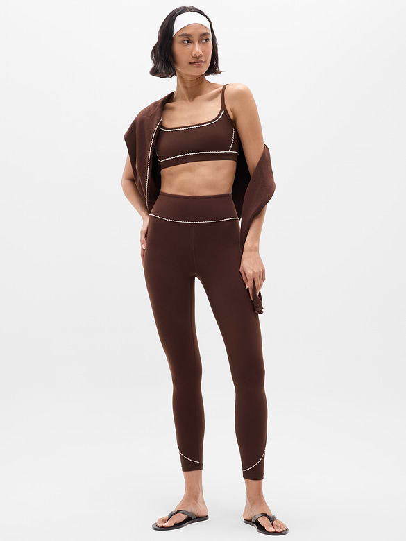 Square Neck Picot Sports Bra A-C