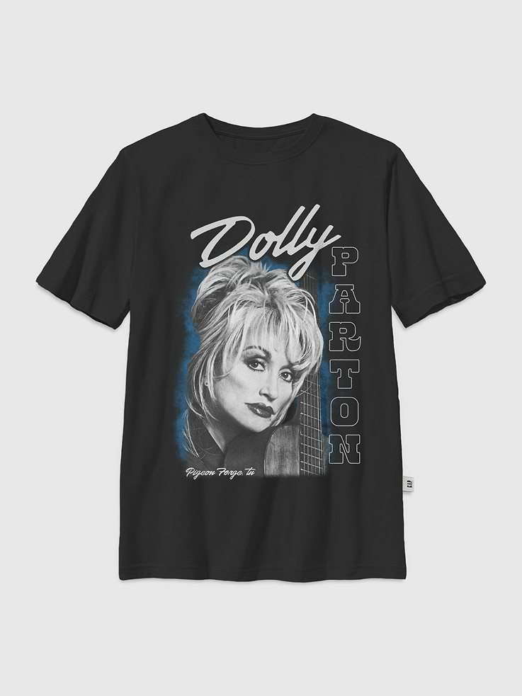 Image number 1 showing, Kids Dolly Parton Guitar Portrait Oversized Graphic T-Shirt