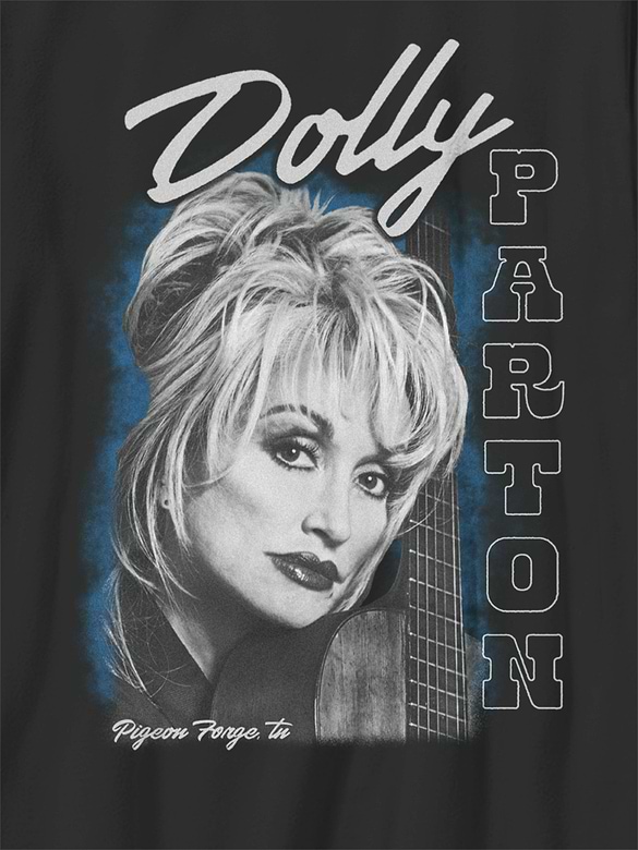 Kids Dolly Parton Guitar Portrait Oversized Graphic T-Shirt