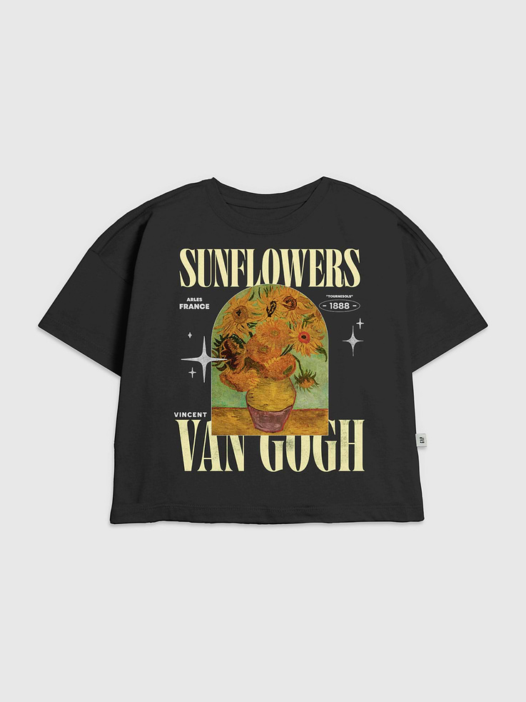 Image 1 of 3, Soft cotton T-shirt., Crewneck., Short sleeves., Van Gogh graphic at front., Fifth Sun is an internationally recognized manufacturer of exclusive licensed graphic apparel and innovative fashions for premium brands like Star Wars, Disney, Marvel, and Nintendo.