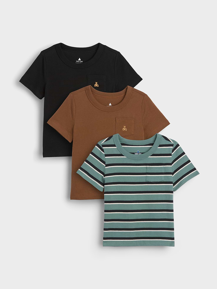Image number 1 showing, Baby & Toddler Mix & Match Pocket T-Shirt (3-Pack)