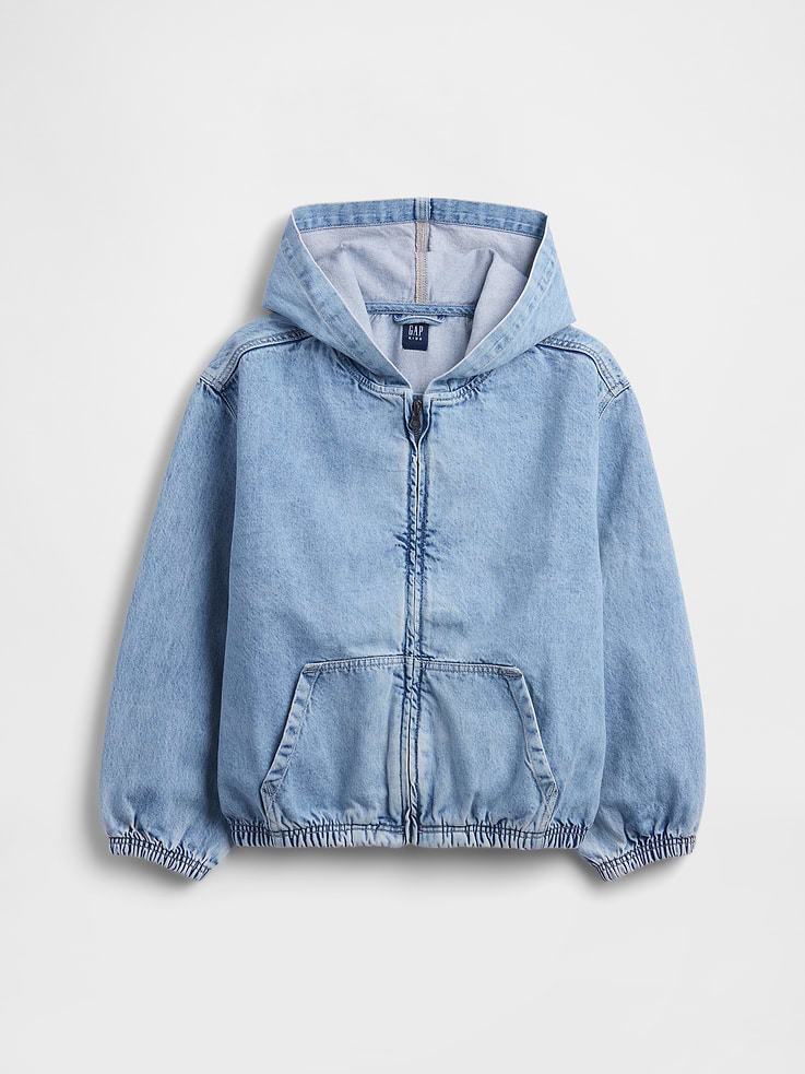 Image number 2 showing, Kids Denim Relaxed Hooded Jacket