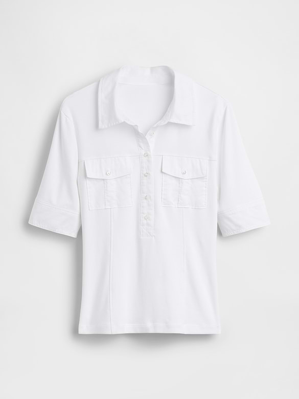 Modern Elbow-Sleeve Utility T-Shirt