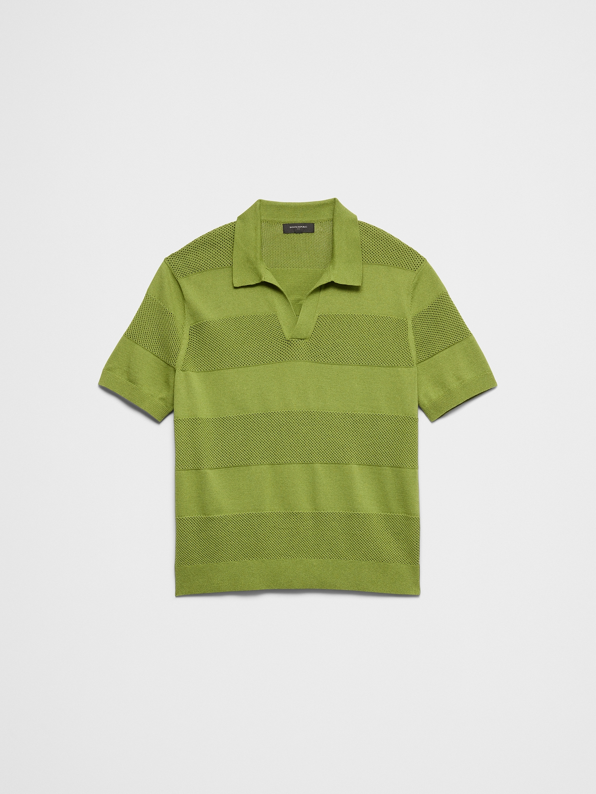 トップス voltagecontrolfilter MeshBorderKnitPolo Mesh Striped Sweater Polo | Banana Republic Factory
