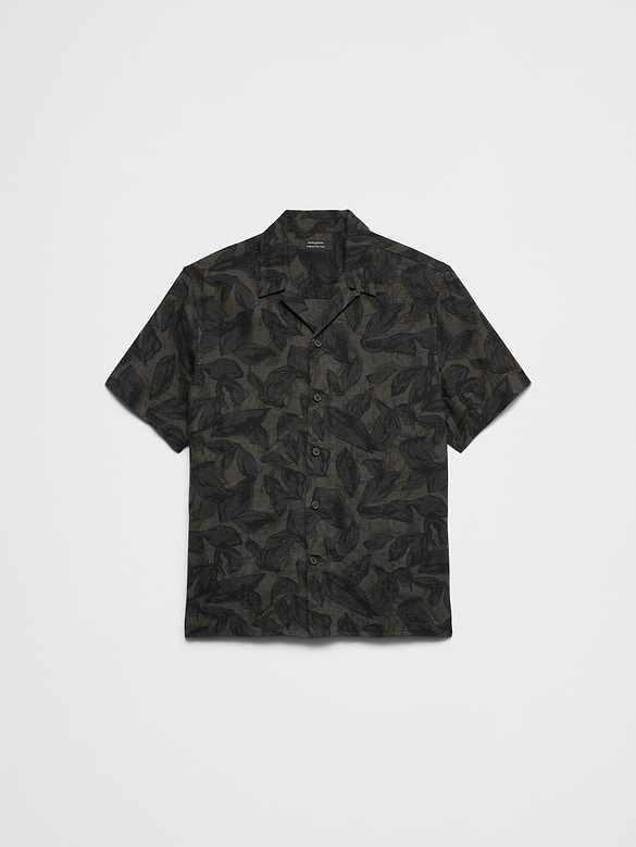 Standard-Fit Linen-Blend Resort Shirt