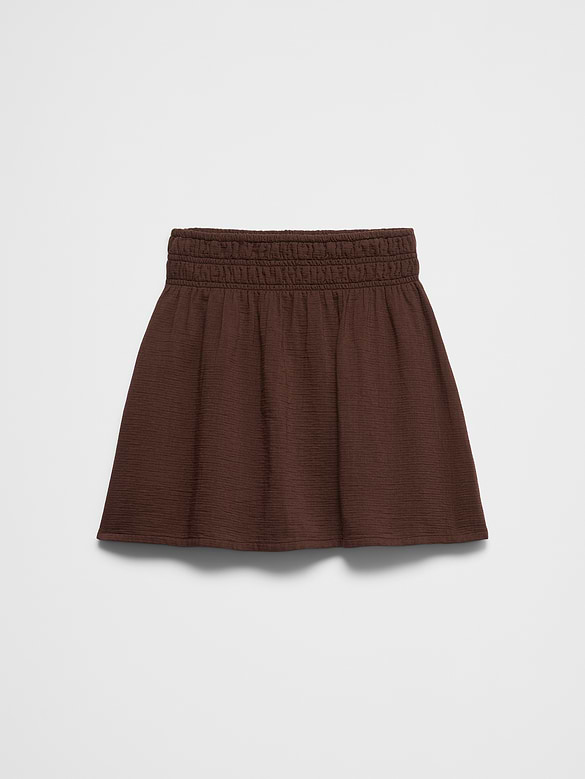 Gauze Smocked-Waist Mini Skirt