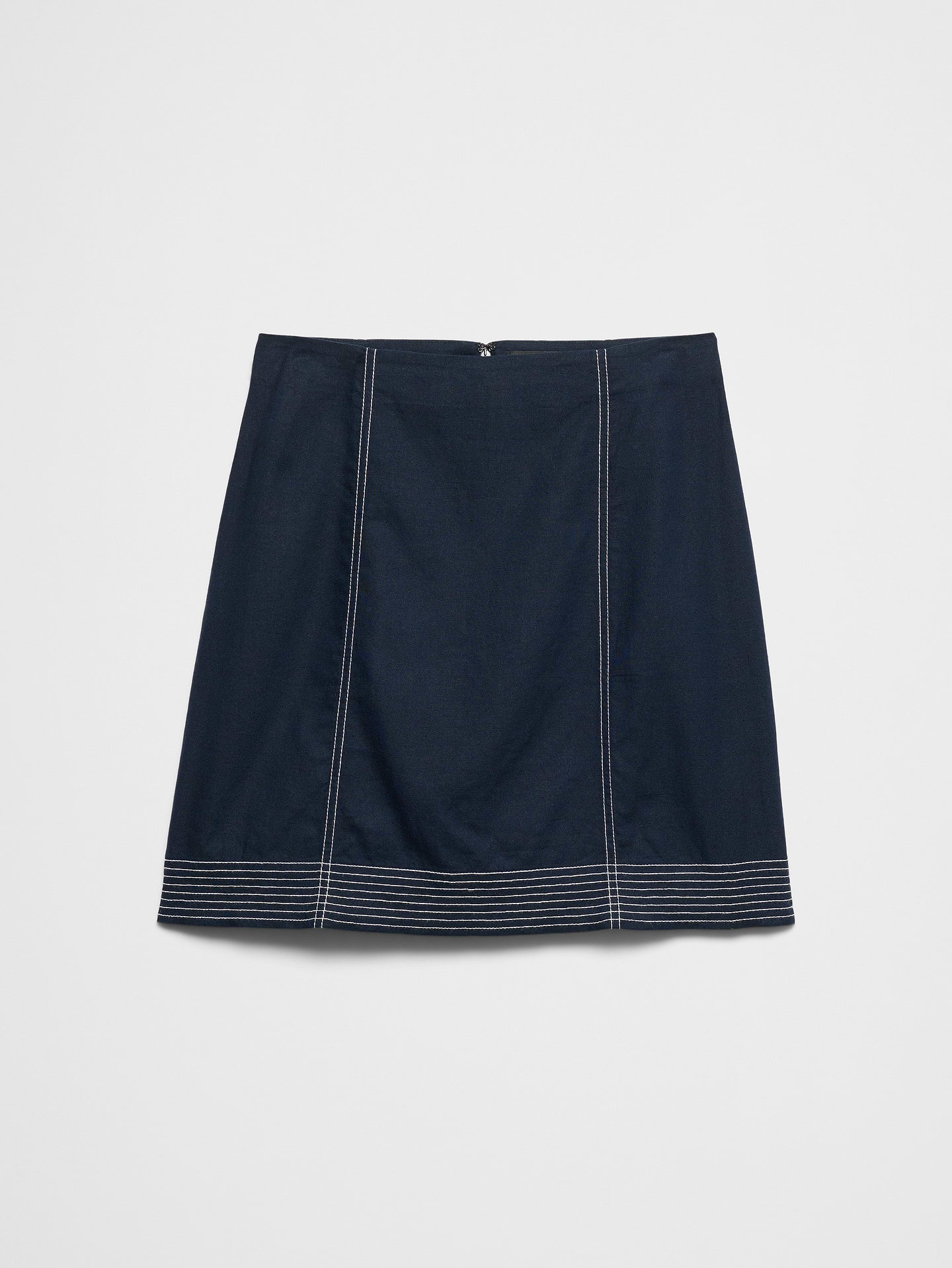 Image number 4 showing, Linen-Blend Trapunto Mini Skirt