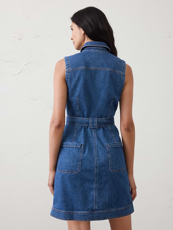 Patchwork Denim Utility Mini Dress