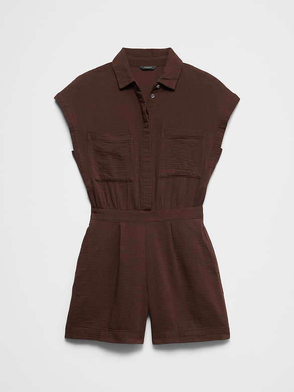 Gauze Pocketed Romper