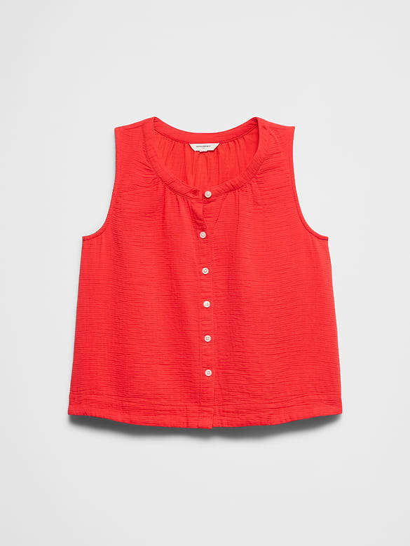 Gauze Shirred Shirt