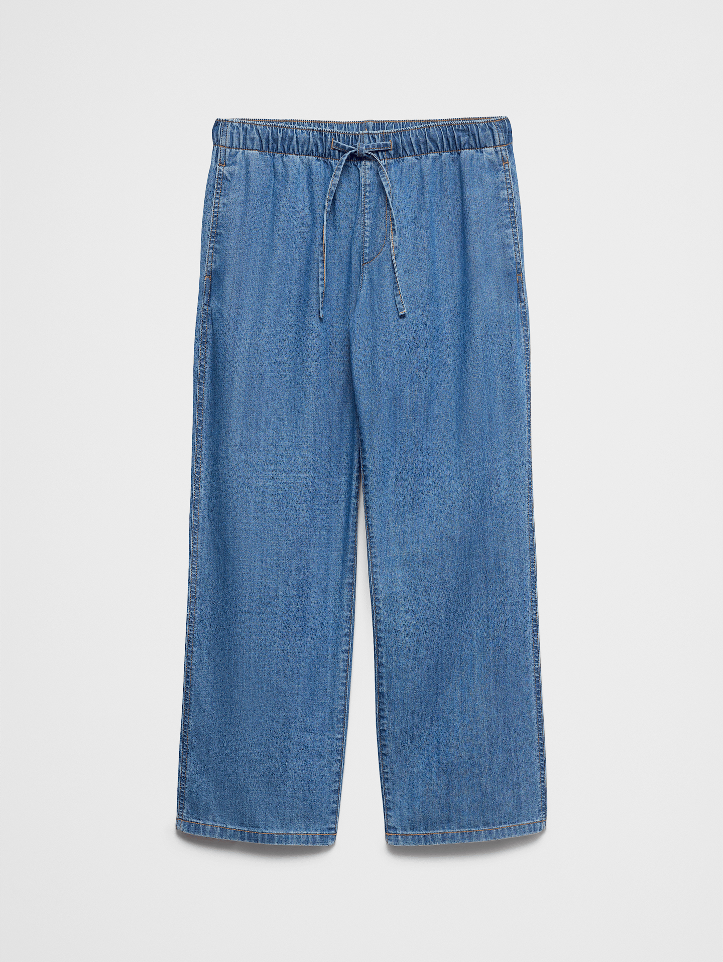 Image number 4 showing, Straight-Leg Mid-Rise Summerweight Pull-On Jean