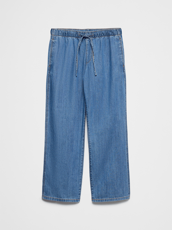 Straight-Leg Mid-Rise Summerweight Pull-On Jean