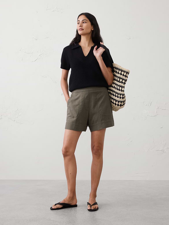 Anyday High-Rise Linen-Blend Short