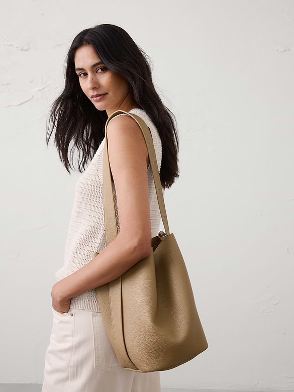 Vegan Leather Bucket Crossbody
