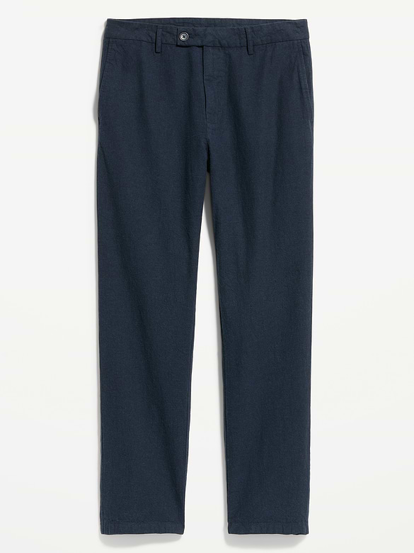 90's Straight-Fit Linen-Blend Dress Pants